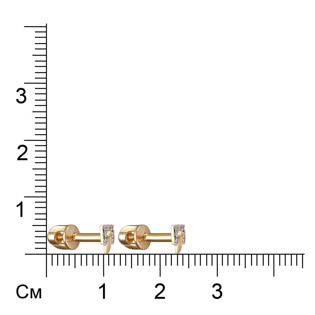Серьги-пусеты из золота с бриллиантами