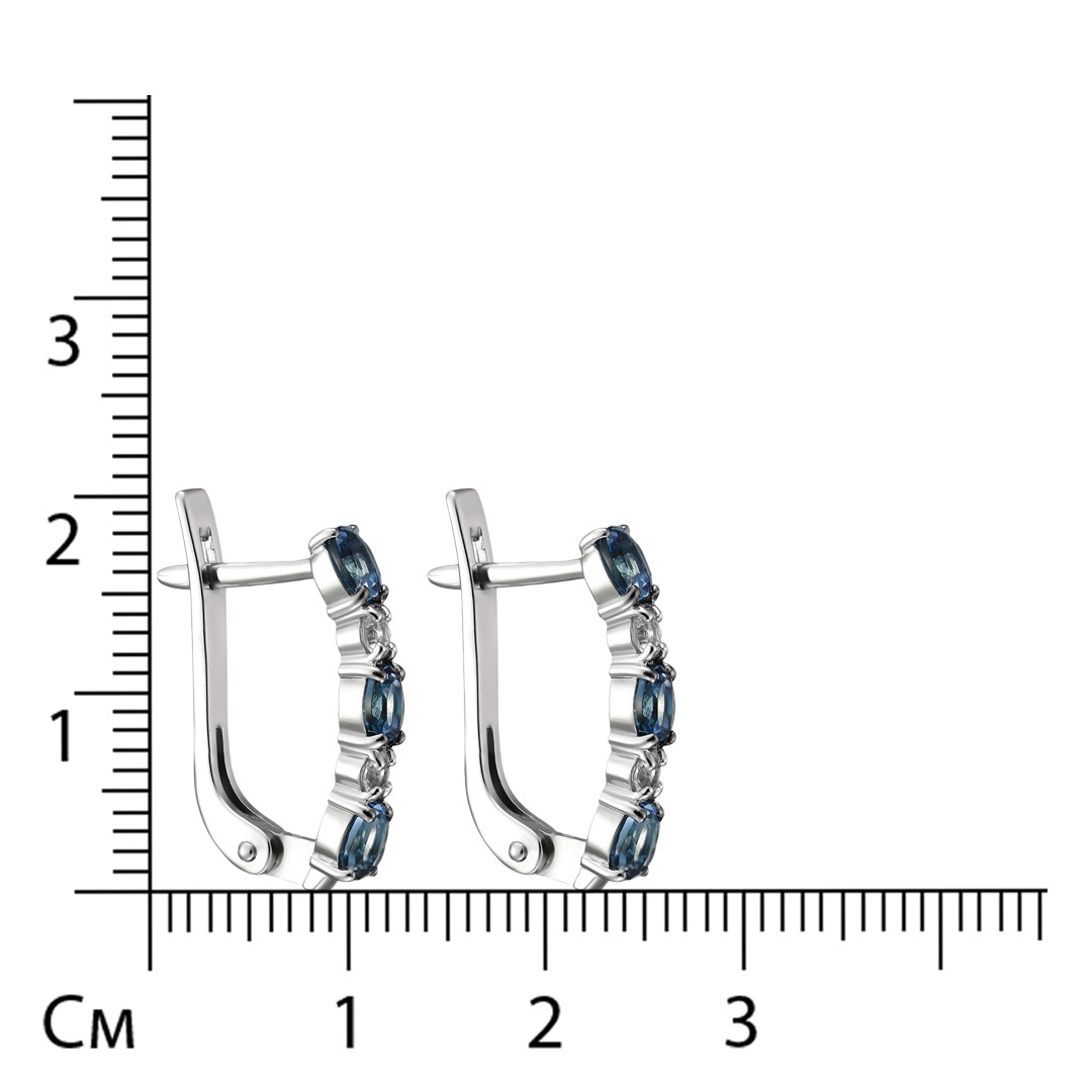 Серебряные серьги с топазами Лондон