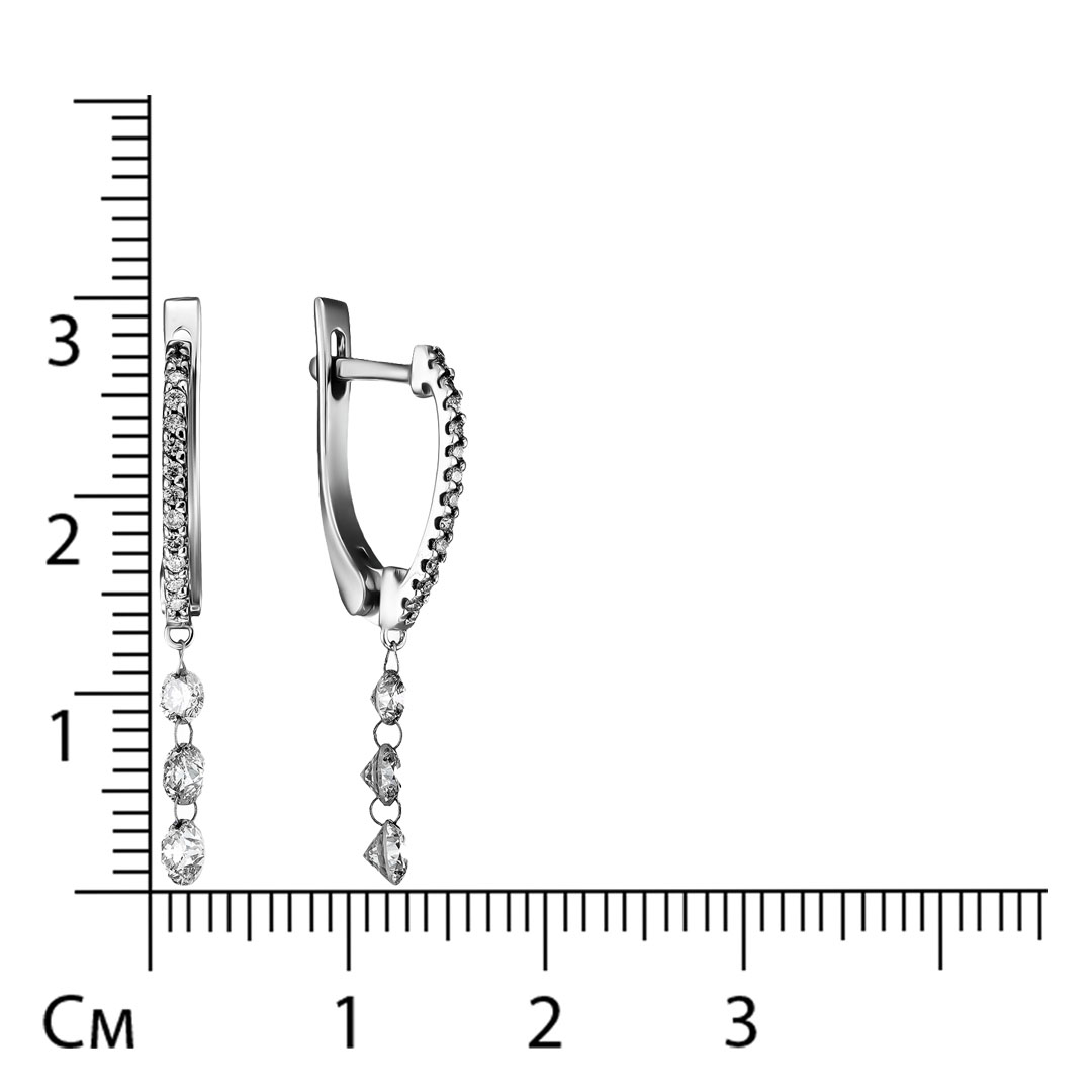 Серьги из белого золота с бриллиантами