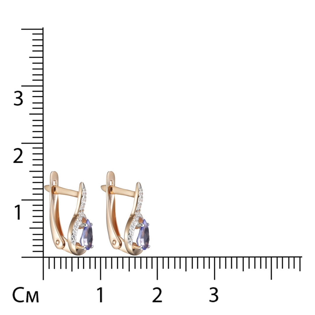 Серьги из золота с танзанитами