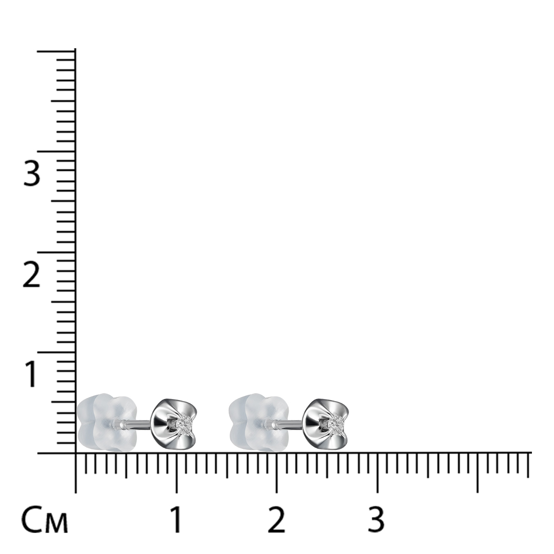 Серьги-пусеты из белого золота с бриллиантами