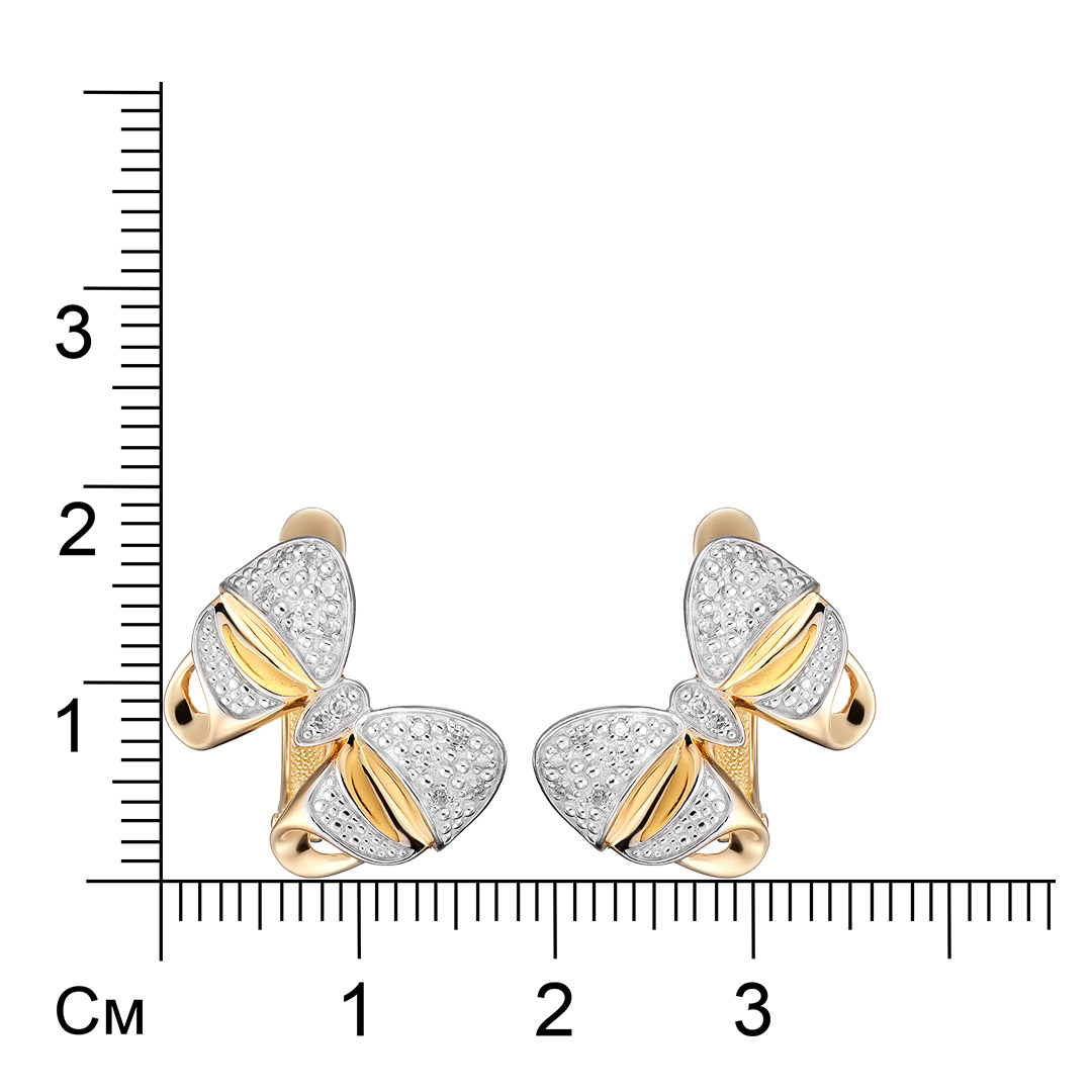 Серебряные серьги 925 пробы; вставки 28 Бр Кр-17 2/3А 0,154;