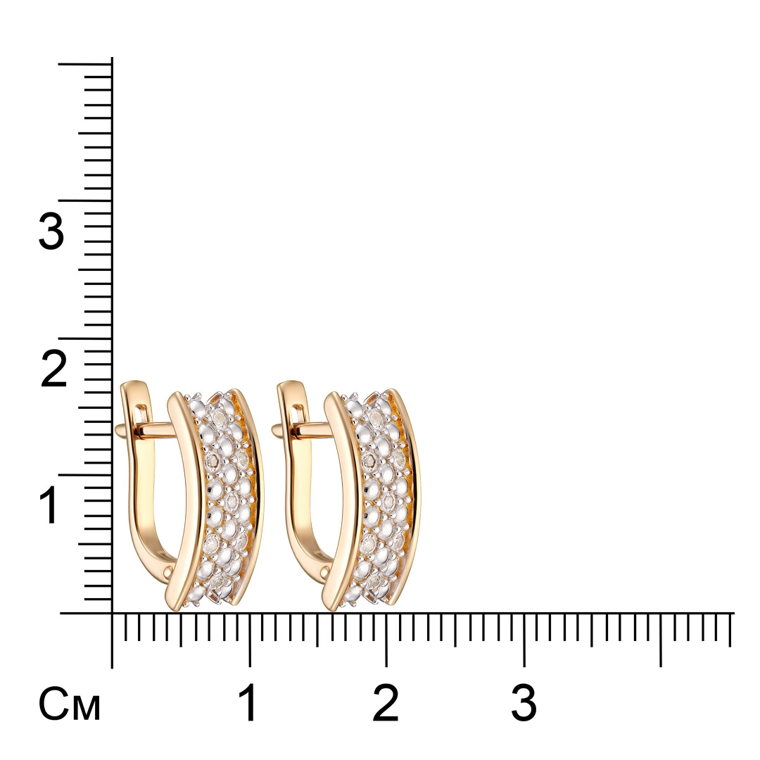 Серебряные серьги 925 пробы; вставки 14 Бр.Кр-17 0,076 2/3А