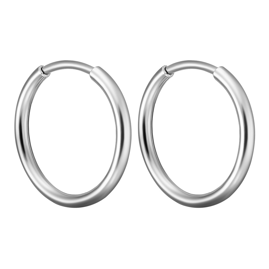 Серьги-конго из белого золота