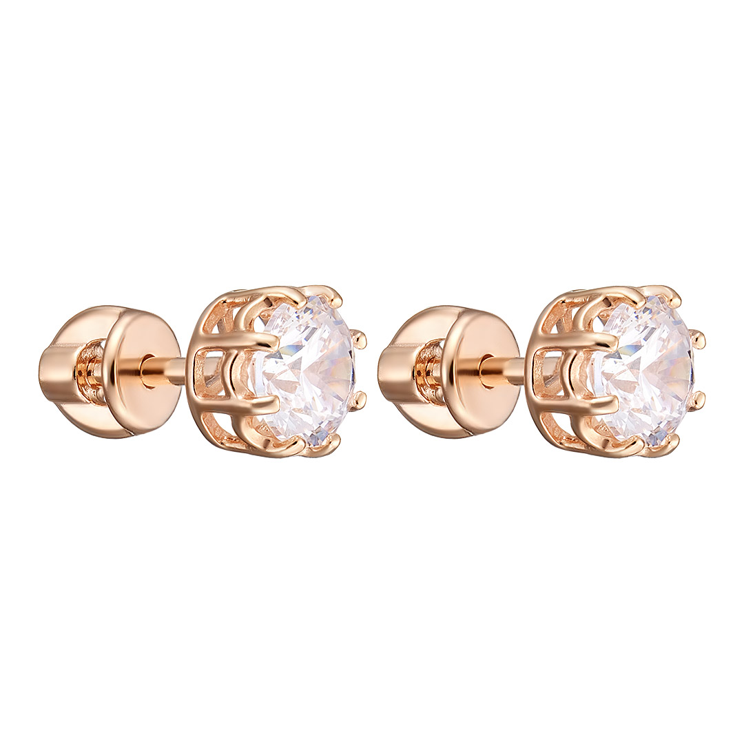 Серебряные серьги-пусеты 925 пробы; вставки 2 Кристалл Swarovski бесцв.;