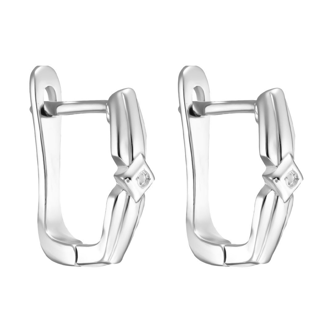 Серебряные серьги 925 пробы; вставки 2 Бр.Кр-17 0,01 2/2Б