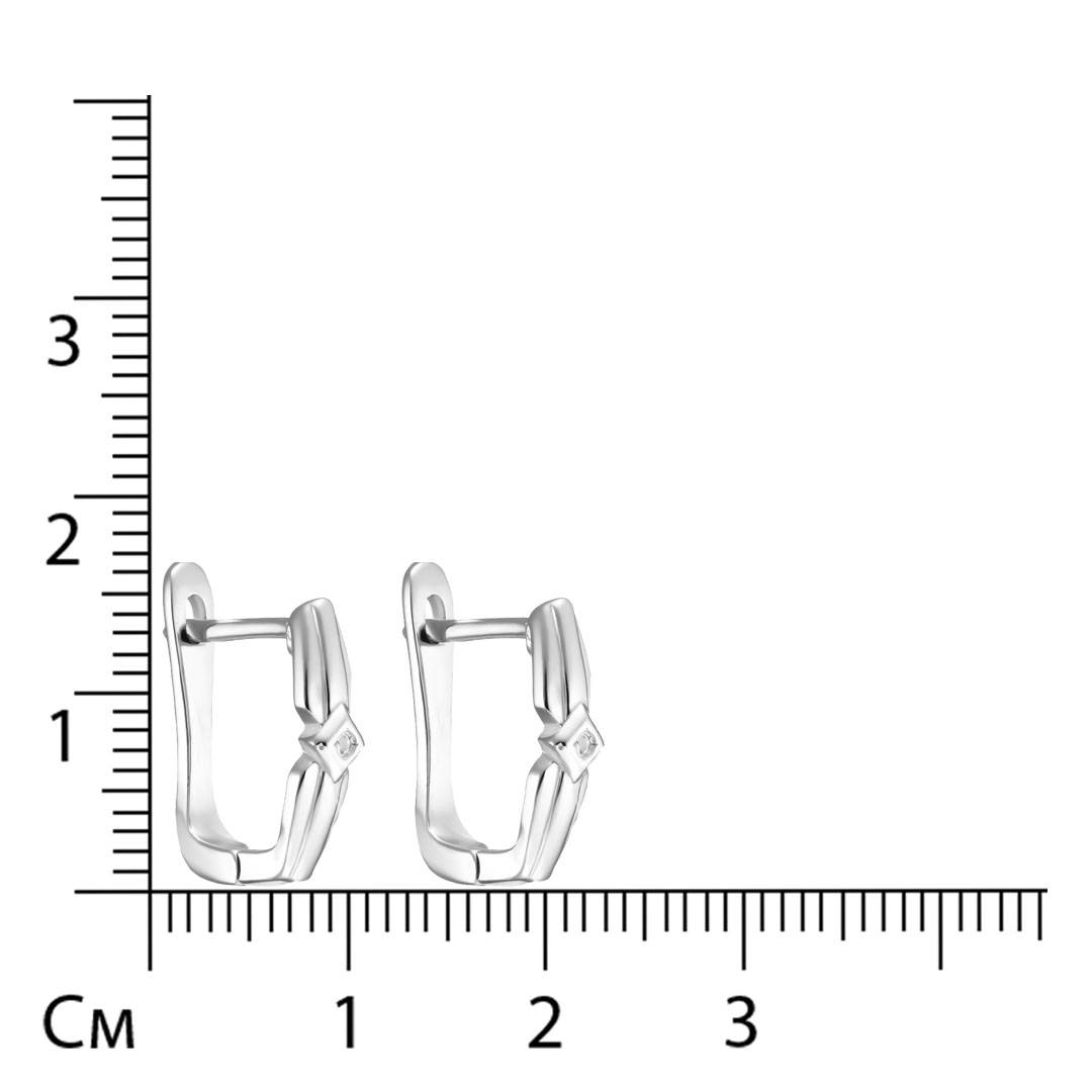 Серебряные серьги 925 пробы; вставки 2 Бр.Кр-17 0,01 2/2Б