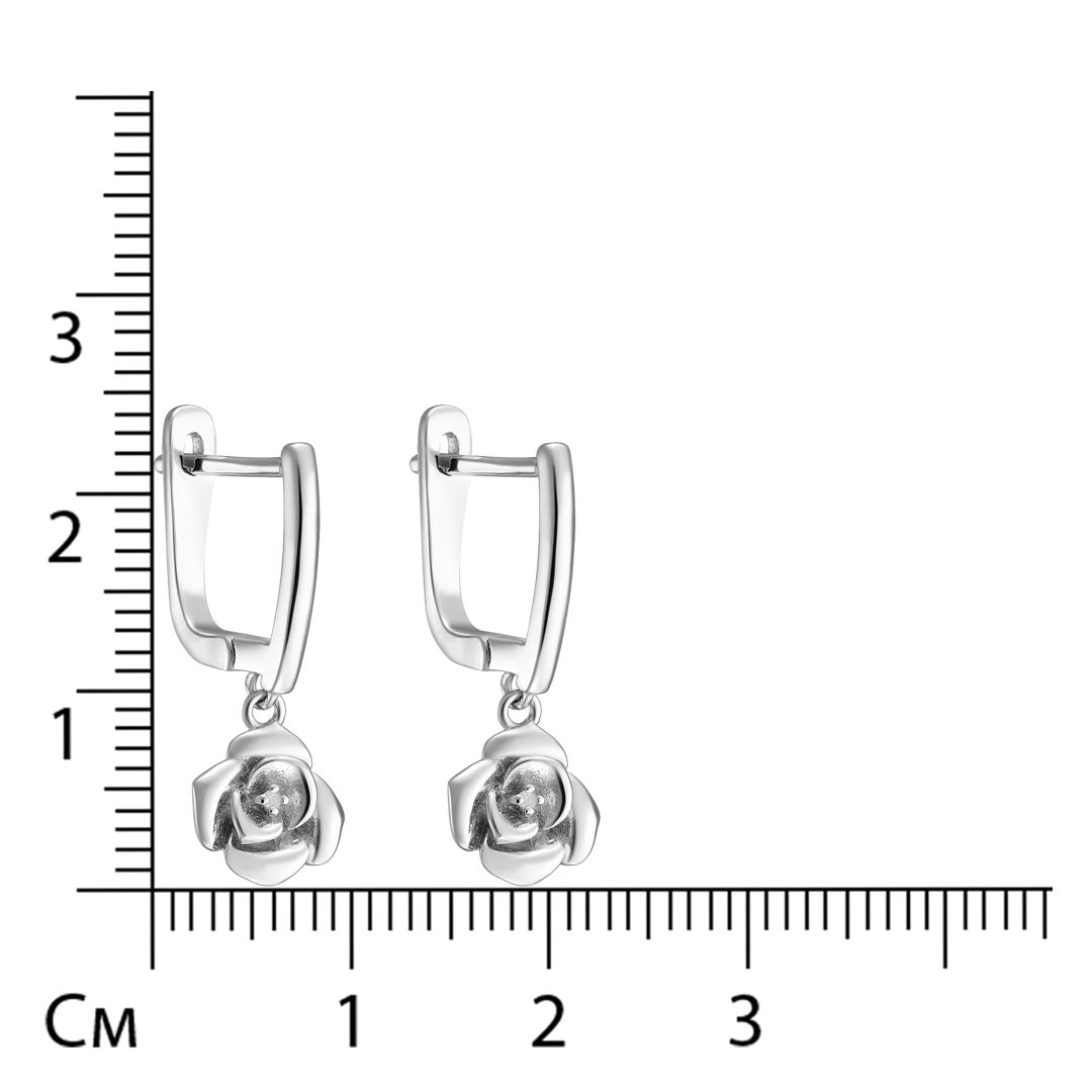 Серебряные серьги 925 пробы; с подвесным эл,; вставки 2 Бр.Кр-17 0,01 2/2Б;