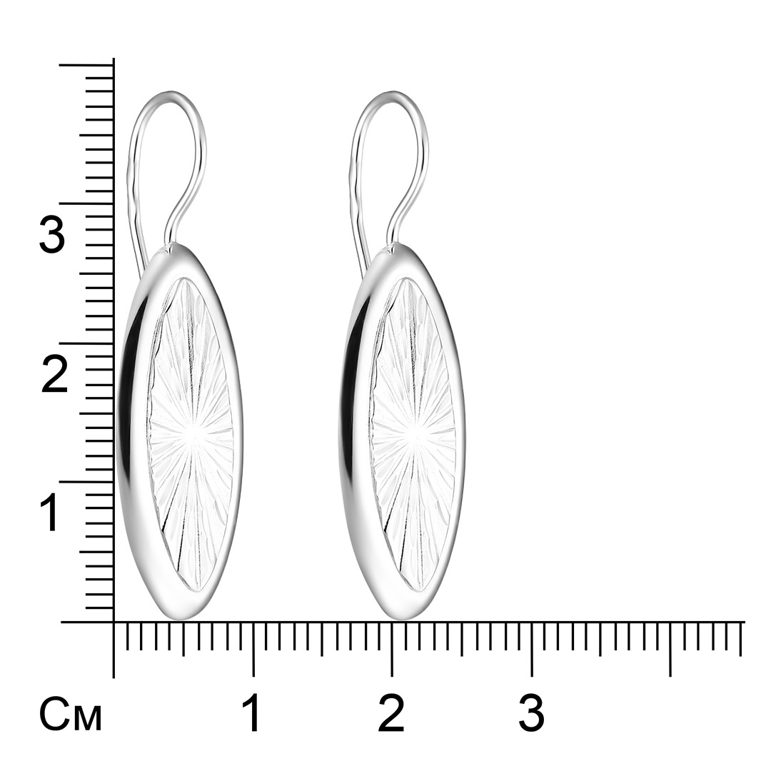 Серебряные серьги 925 пробы;  с алмазной обр.;