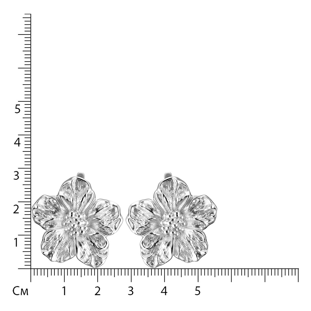 Серебряные серьги "Цветы"