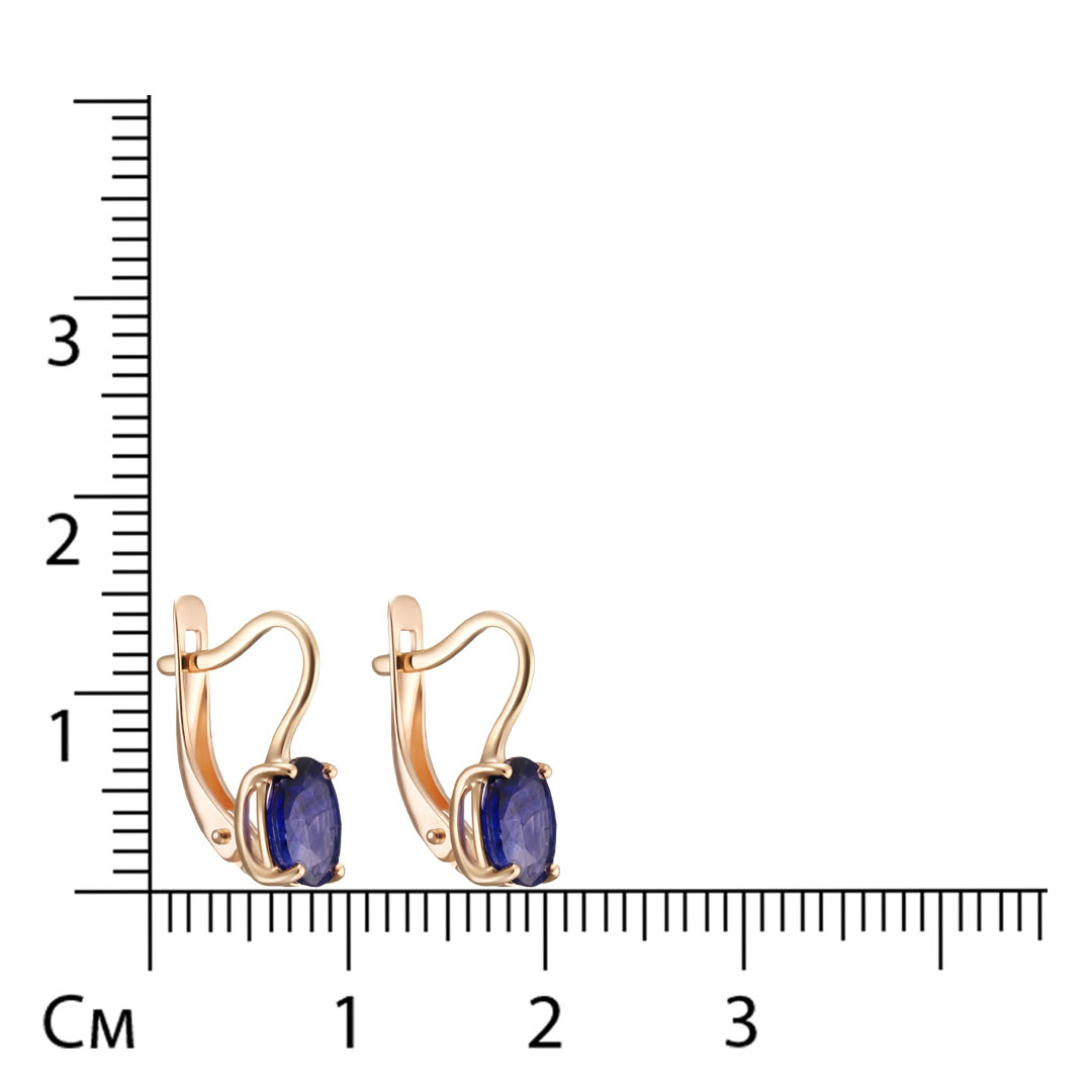 Серьги из красного золота с сапфирами