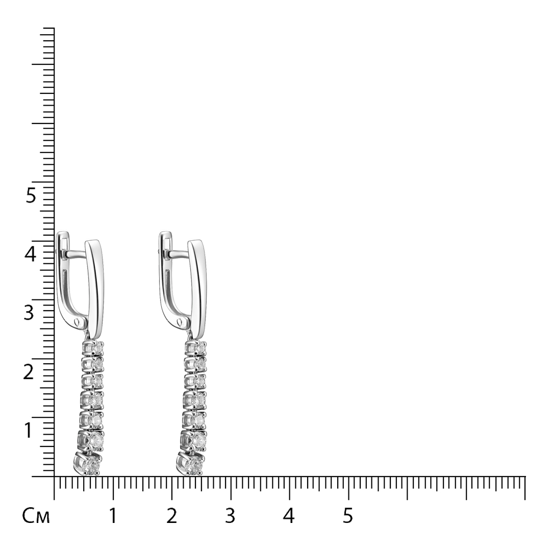 Серебряные серьги с фианитами