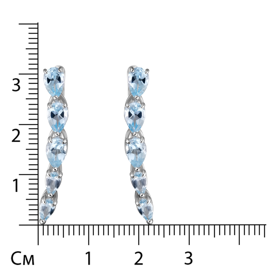 Серебряные серьги 925 пробы; вставки 10 Топаз;