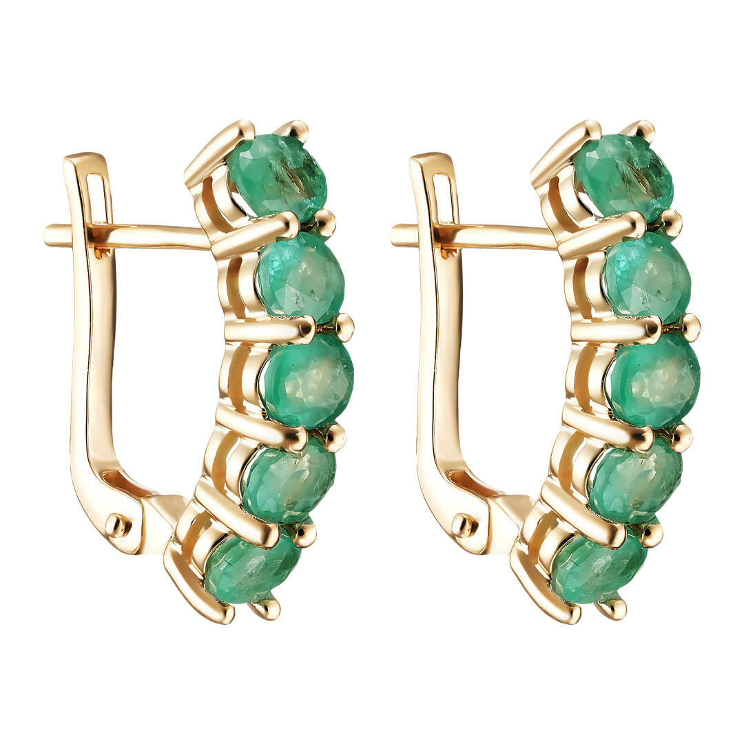 Серебряные серьги 925 пробы; вставки 10 Изумруд 3,3 ct 3/3;
