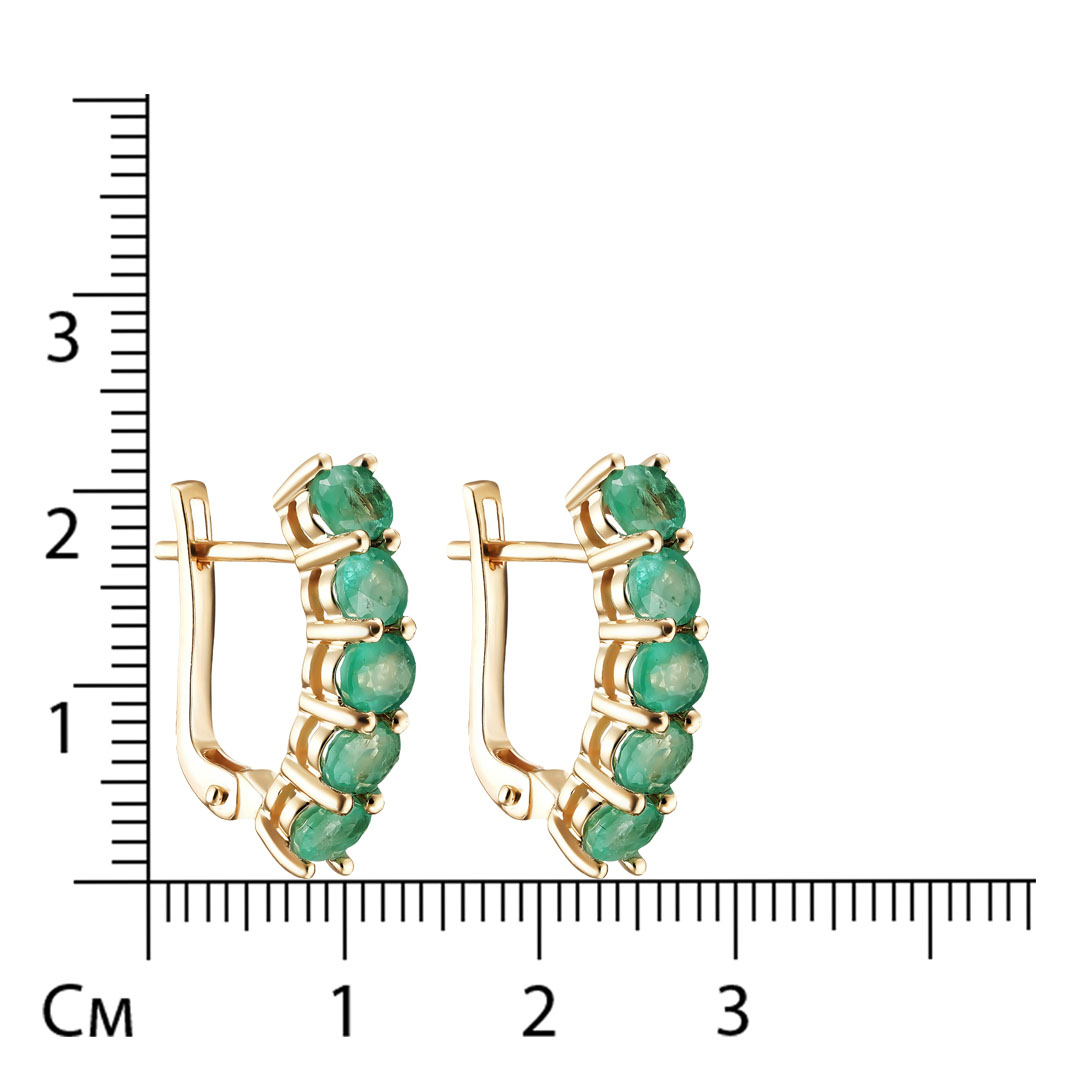 Серебряные серьги 925 пробы; вставки 10 Изумруд 3,3 ct 3/3;