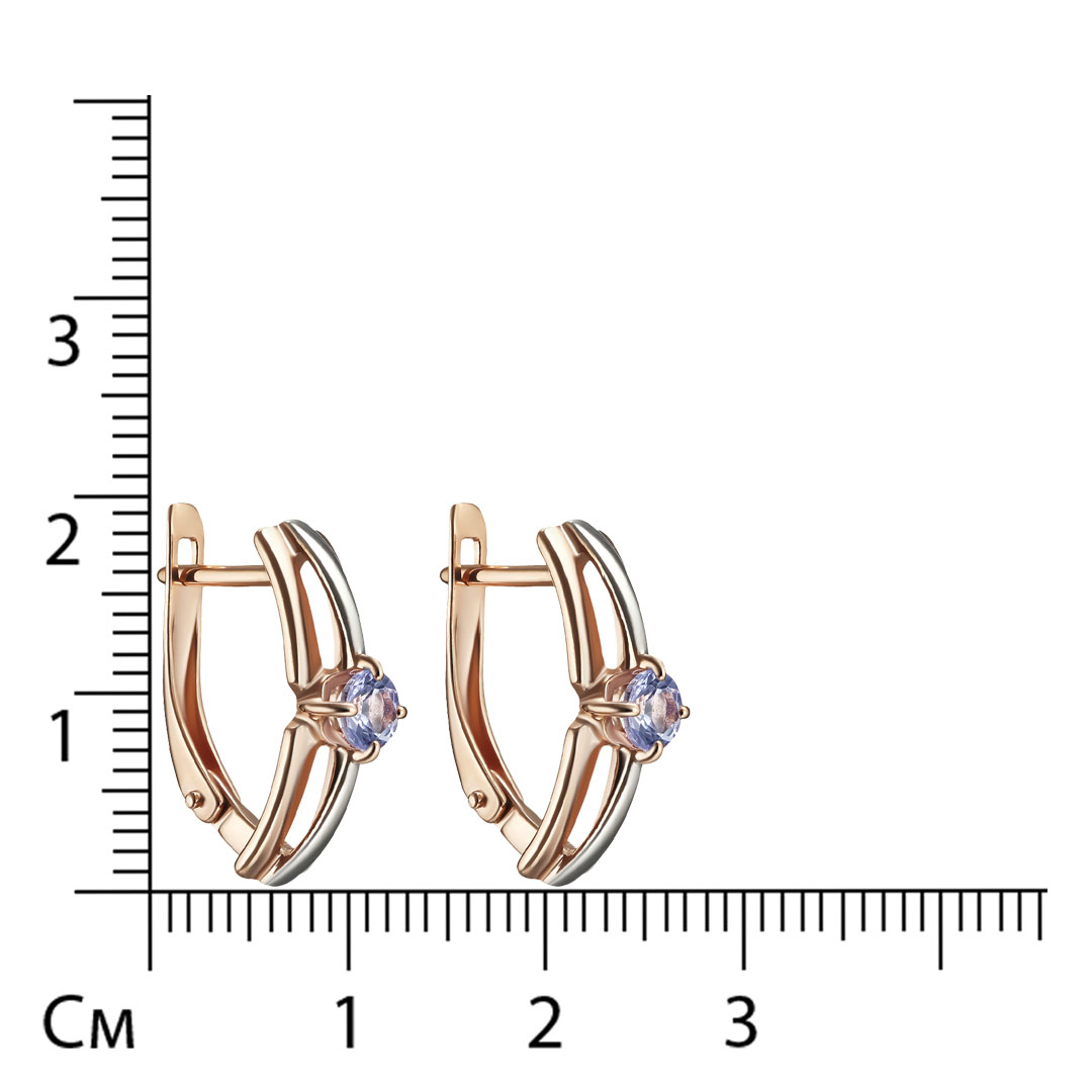 Серебряные серьги 925 пробы; вставки 2 Танзанит;
