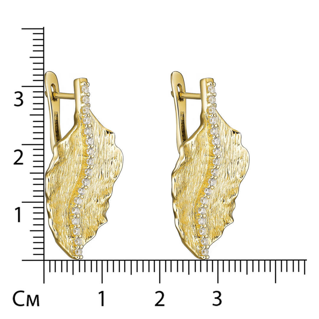 Серебряные серьги 925 пробы; вставки 34 Фианит бесцв.;