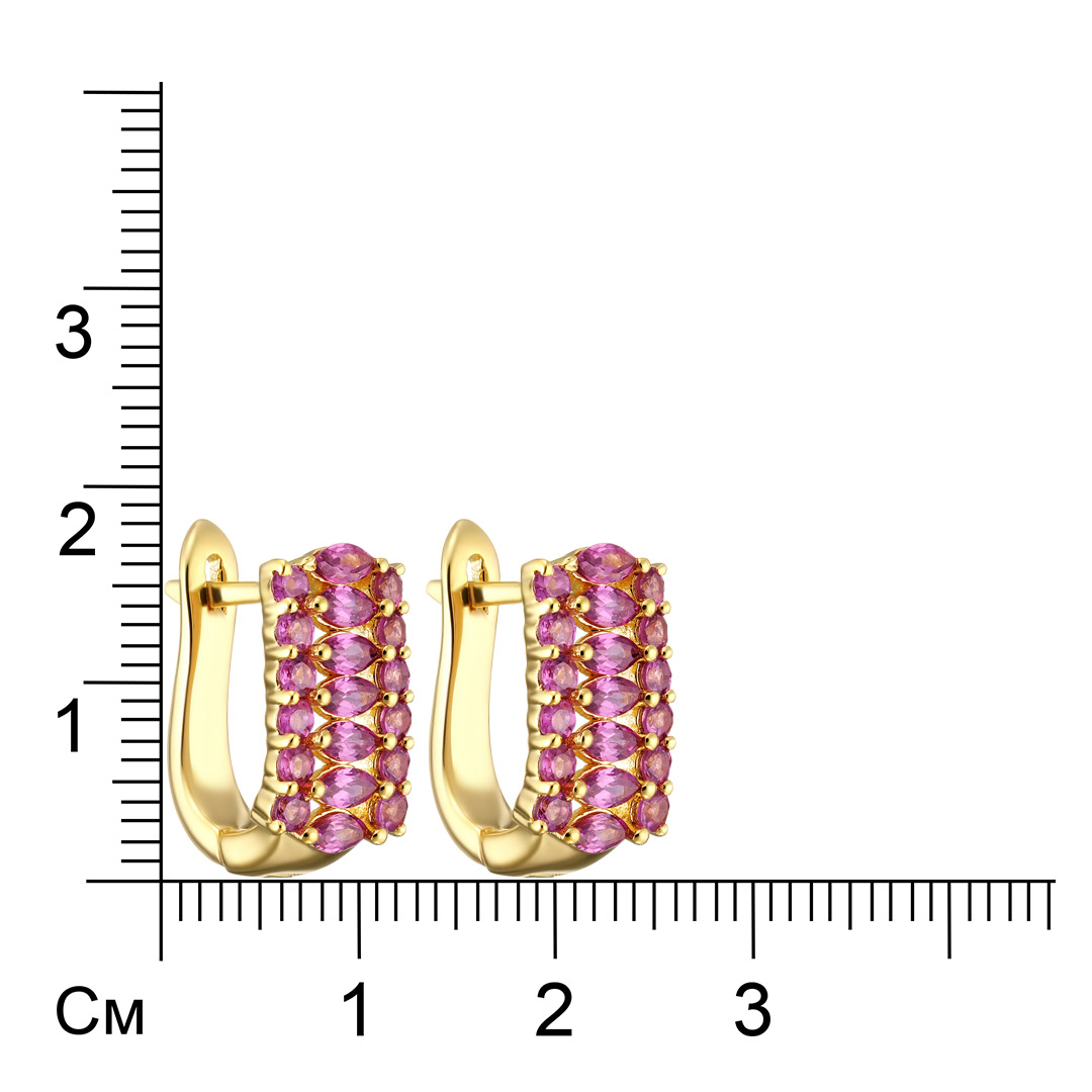 Серебряные серьги 925 пробы; вставки 38 Родолит 2,46 ct;