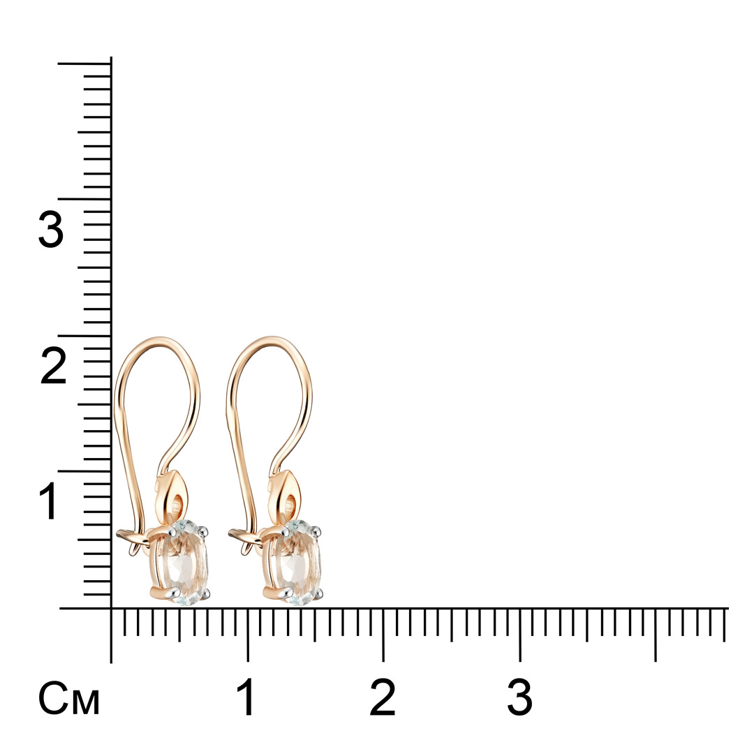 Серьги из золота с топазами