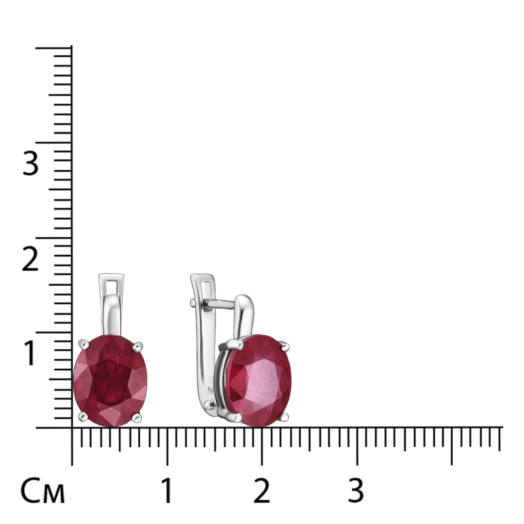 Серебряные серьги 925 пробы; вставки 2 Рубин F/2 6,9 ct;