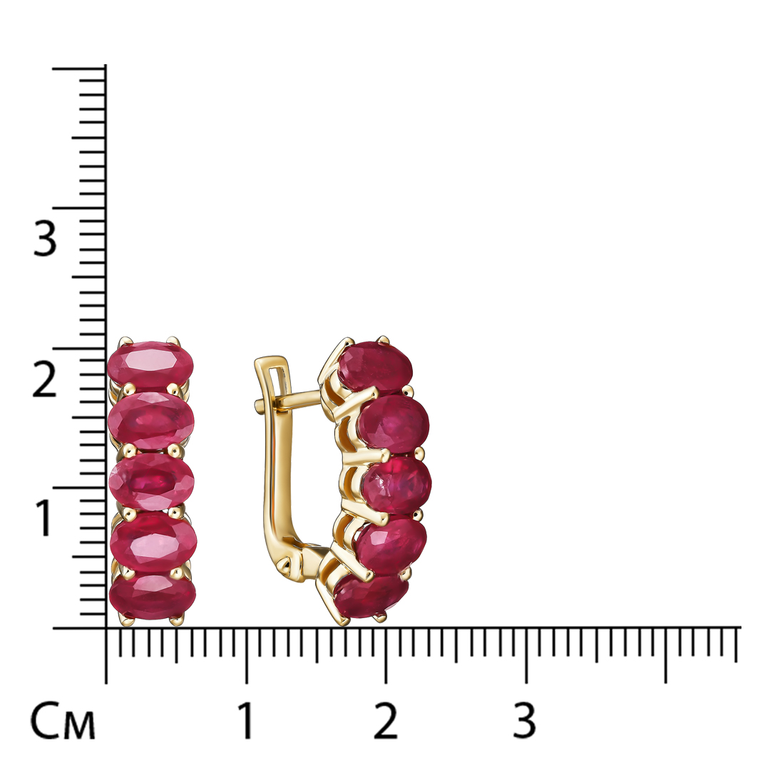 Серебряные серьги 925 пробы; вставки 10 Рубин F/2 7 ct;