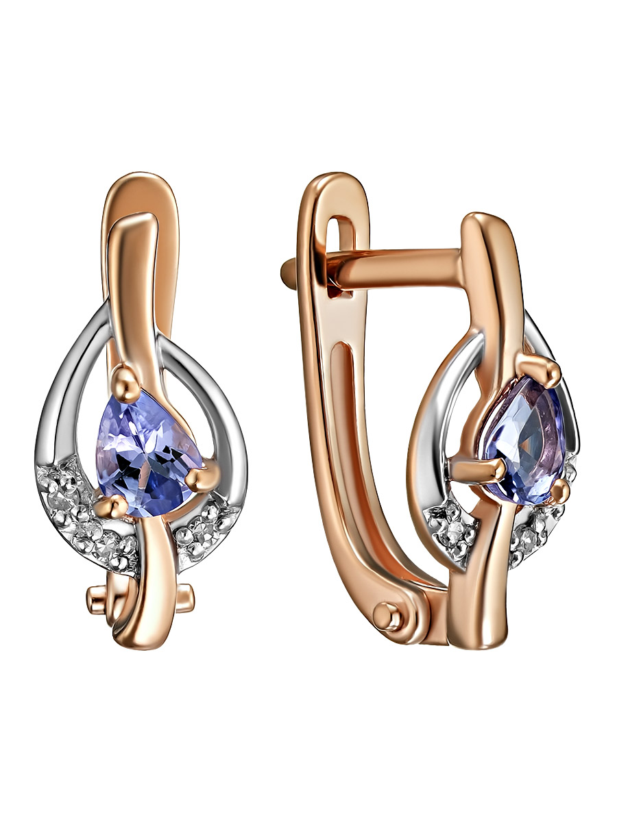 Серебряные серьги 925 пробы; вставки 6 Бр.Кр-17 2/3А 0,021; 2 Танзанит;
