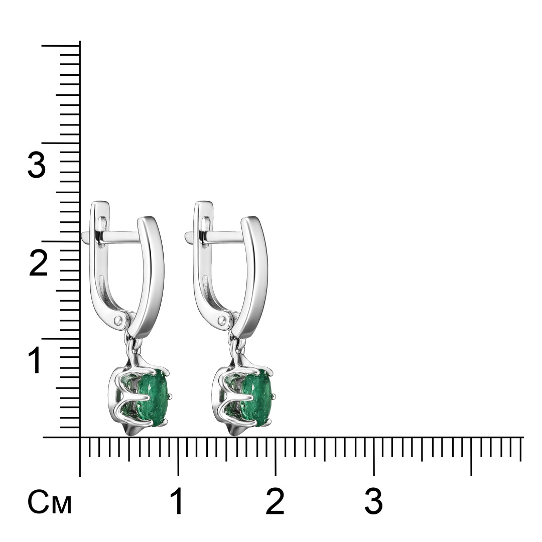 Серебряные серьги с изумрудами