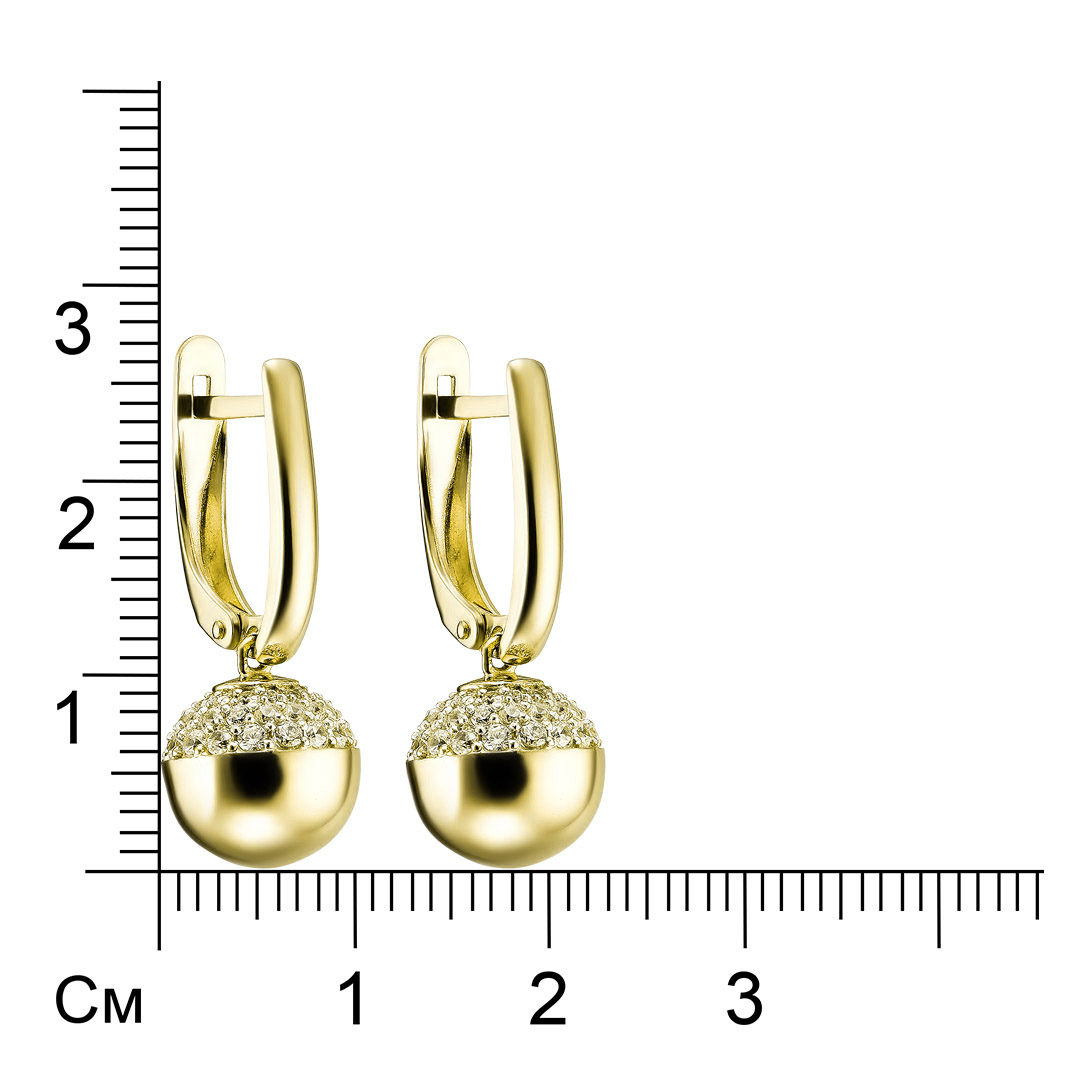 Серебряные серьги 925 пробы; вставки 90 Фианит бесцв.;