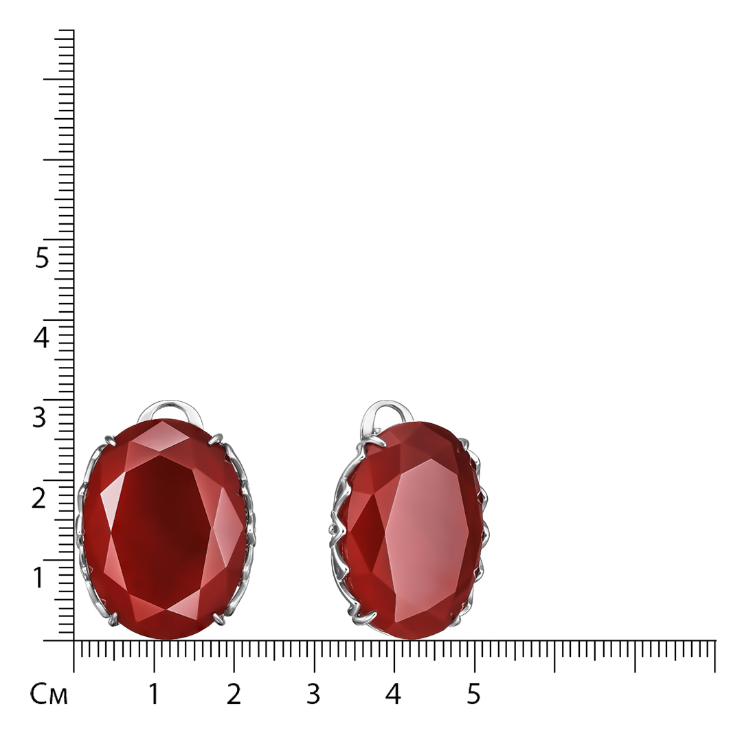 Серебряные серьги 925 пробы; вставки 2 Агат нат.;