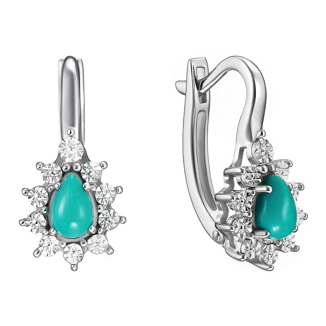 Серебряные серьги с бирюзой