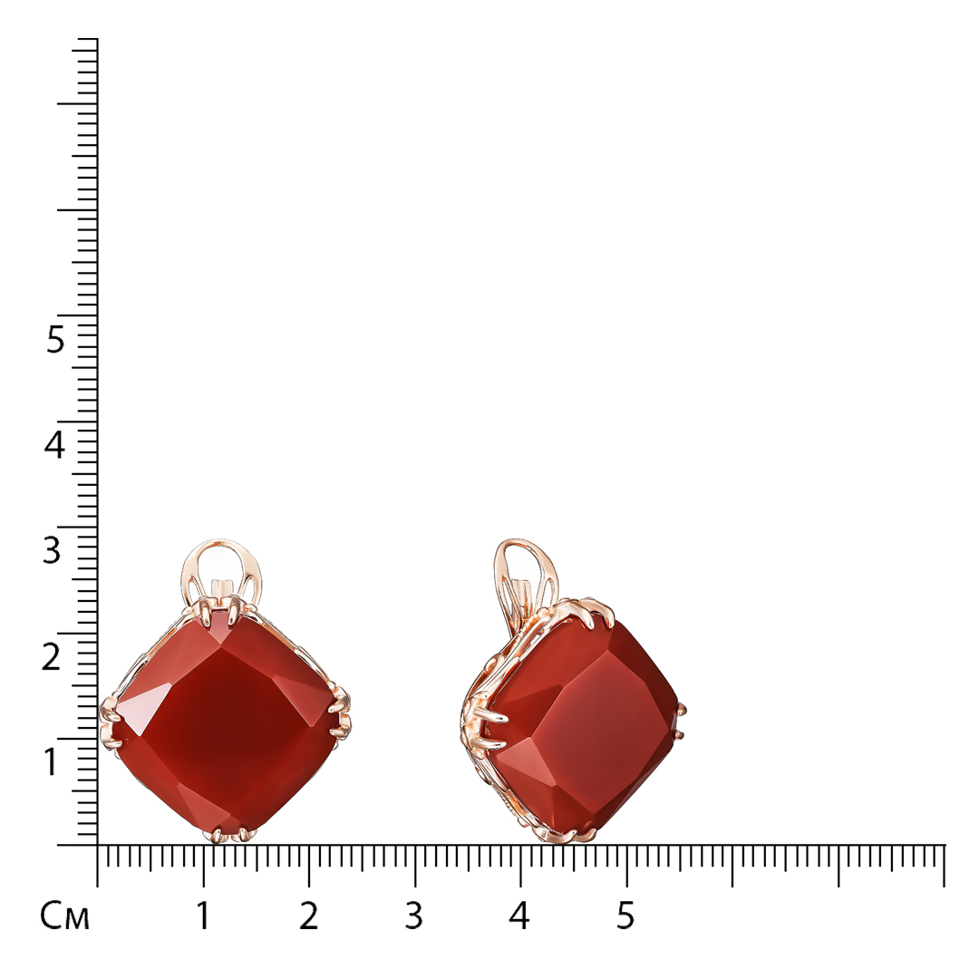 Серебряные серьги 925 пробы; вставки 2 Агат нат.;