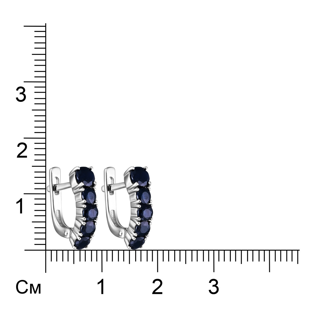 Серебряные серьги 925 пробы; вставки 10 Сапфир U/2 1,895;