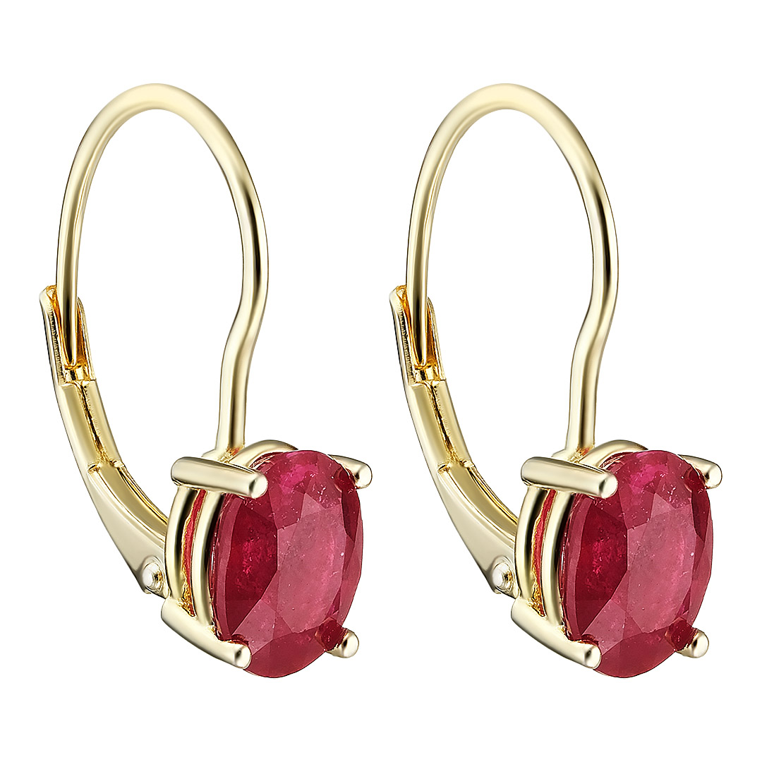 Серебряные серьги 925 пробы; вставки 2 Рубин F/2 3,284 ct;