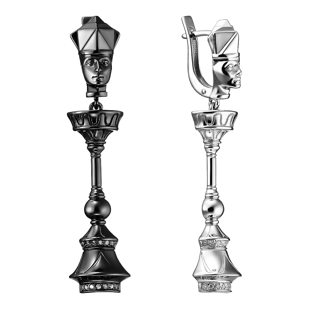 Серебряные серьги 925 пробы; вставки 30 Бр.(N)Кр-17 0,169 2/2А;
