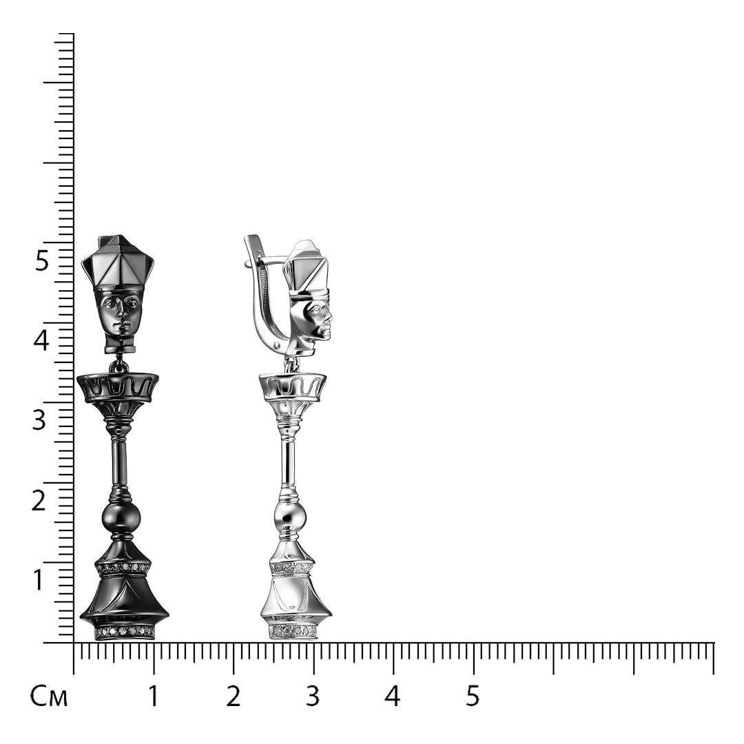 Серебряные серьги 925 пробы; вставки 30 Бр.(N)Кр-17 0,169 2/2А;