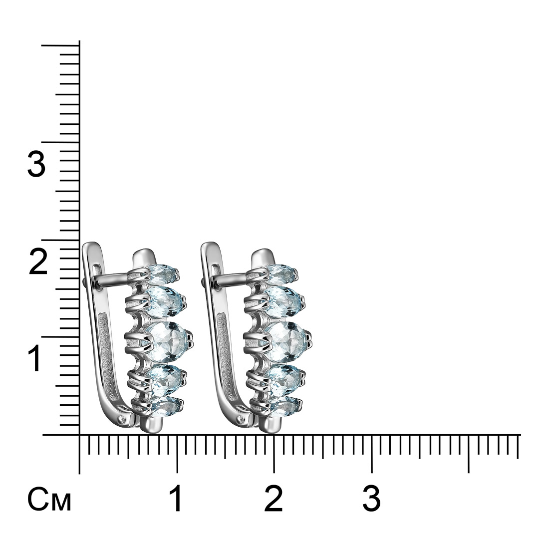 Серебряные серьги с топазами Sky