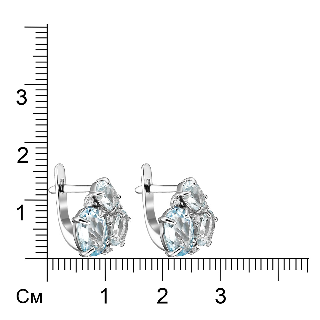 Серебряные серьги с топазами