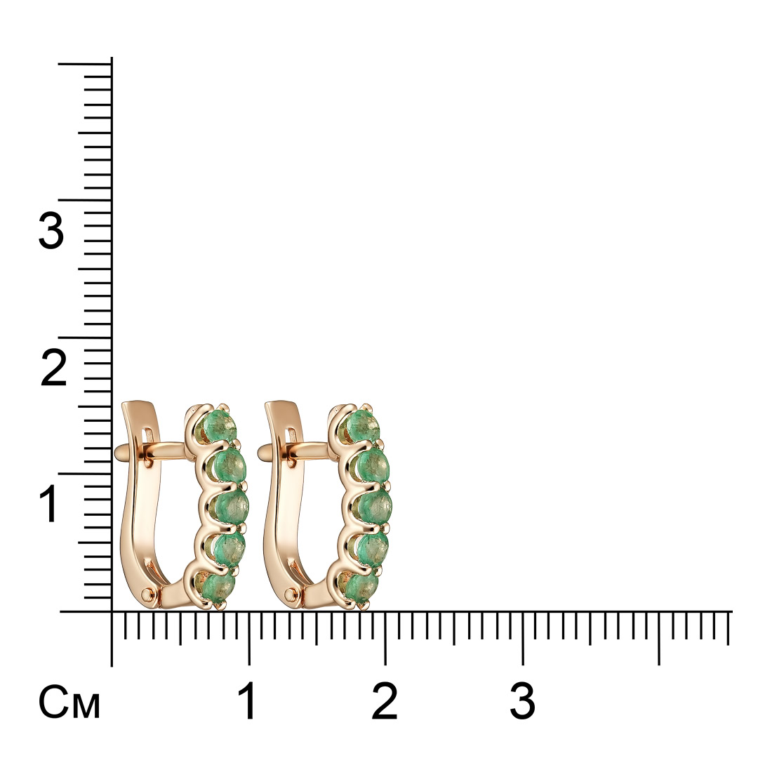 Серебряные серьги 925 пробы; вставки 10 Изумруд 0,73 3/Г3;