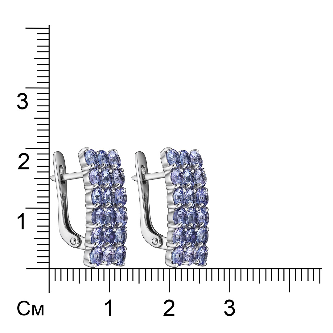 Серебряные серьги с танзанитами