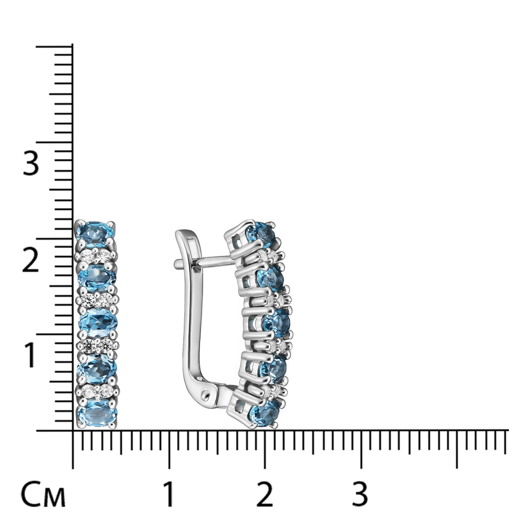 Серебряные серьги с топазами Лондон