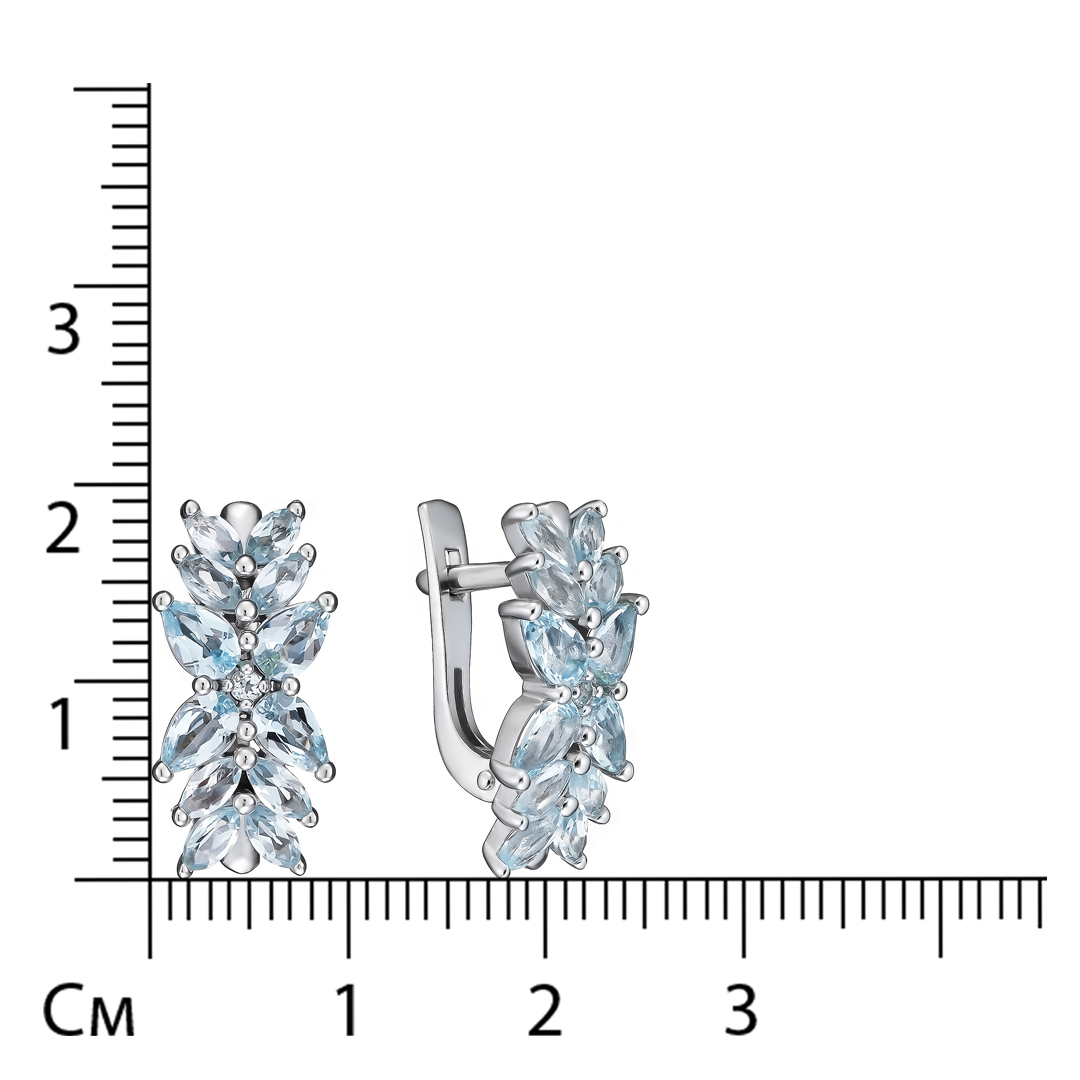 Серебряные серьги 925 пробы; вставки 26 Топаз;