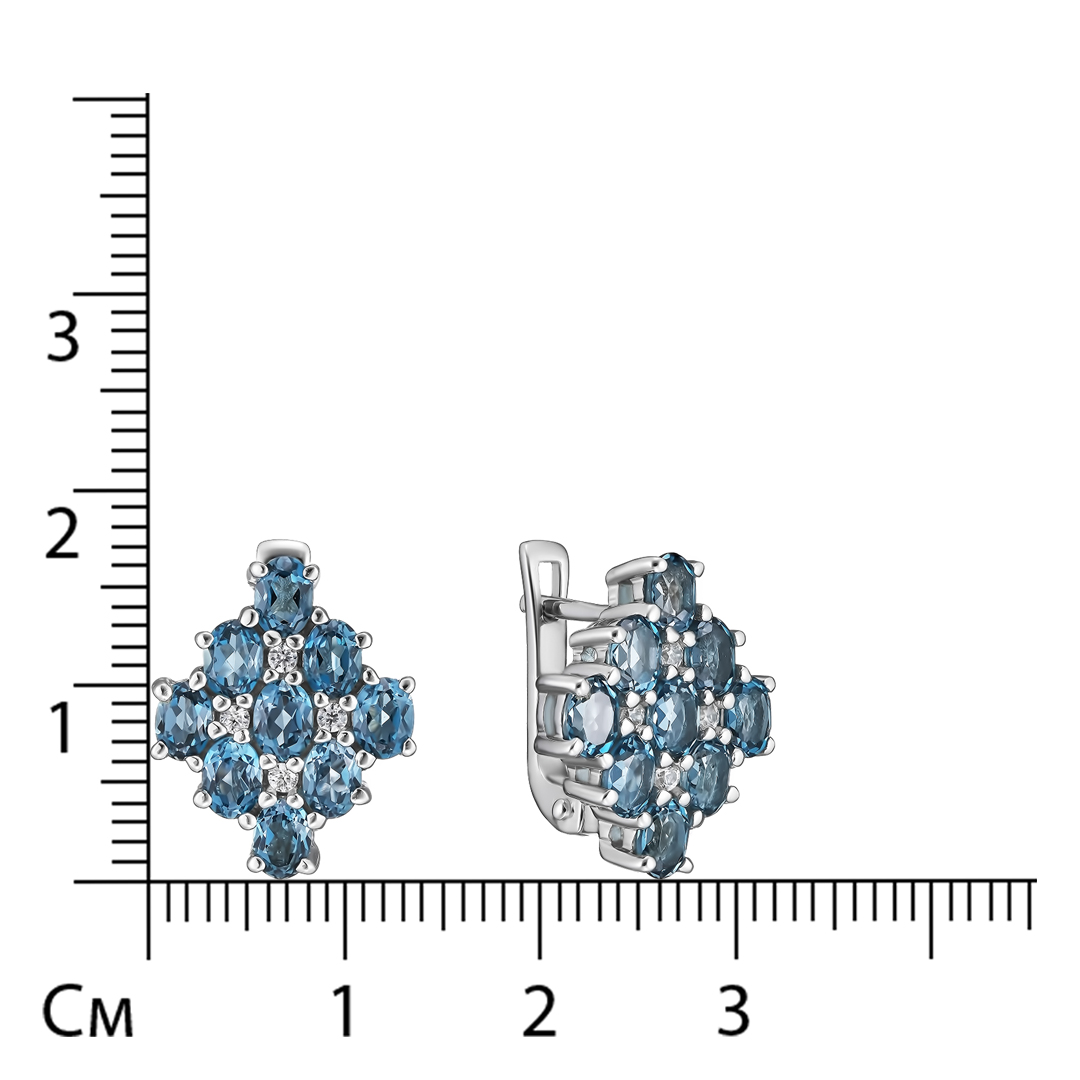 Серебряные серьги с топазами Лондон