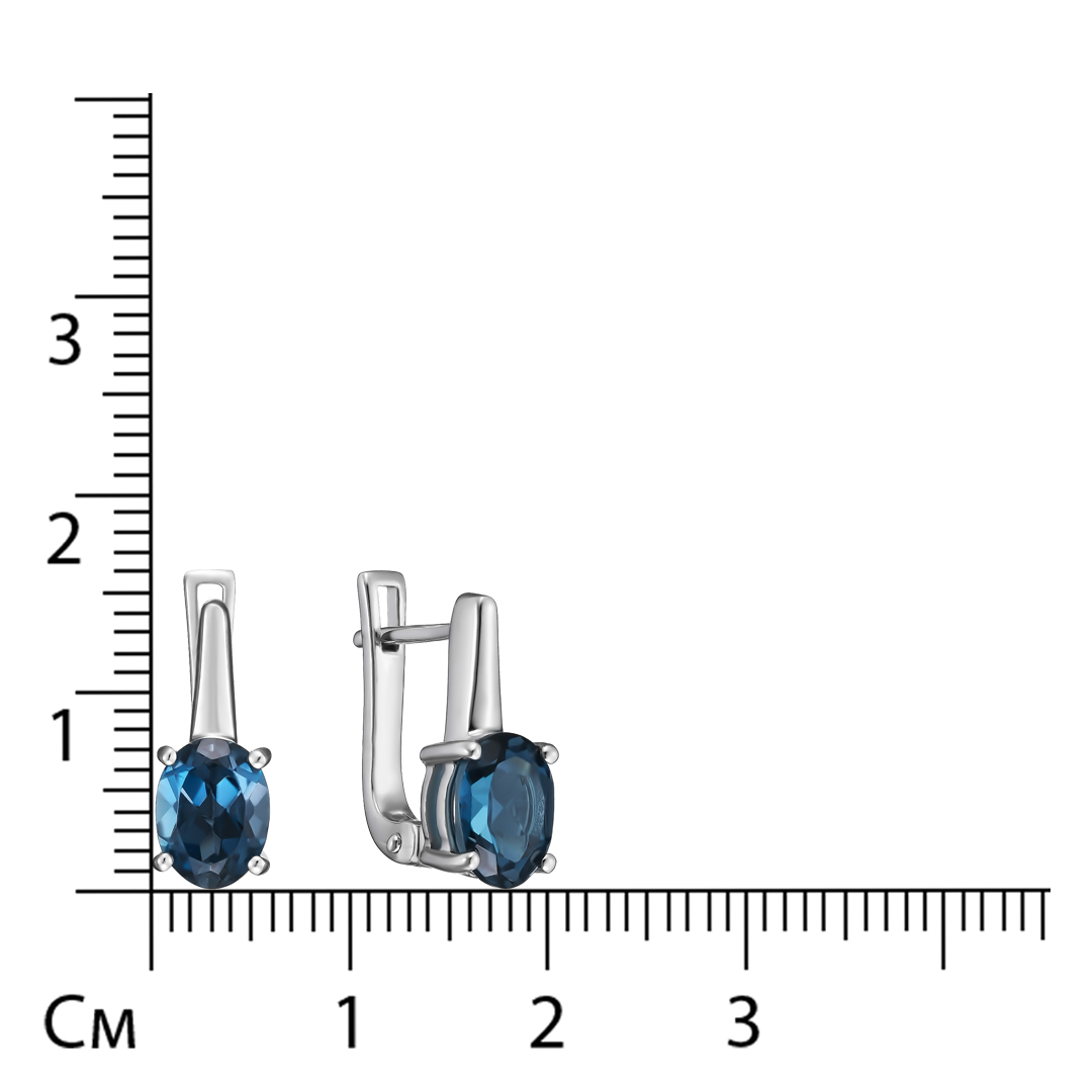 Серебряные серьги с топазами Лондон