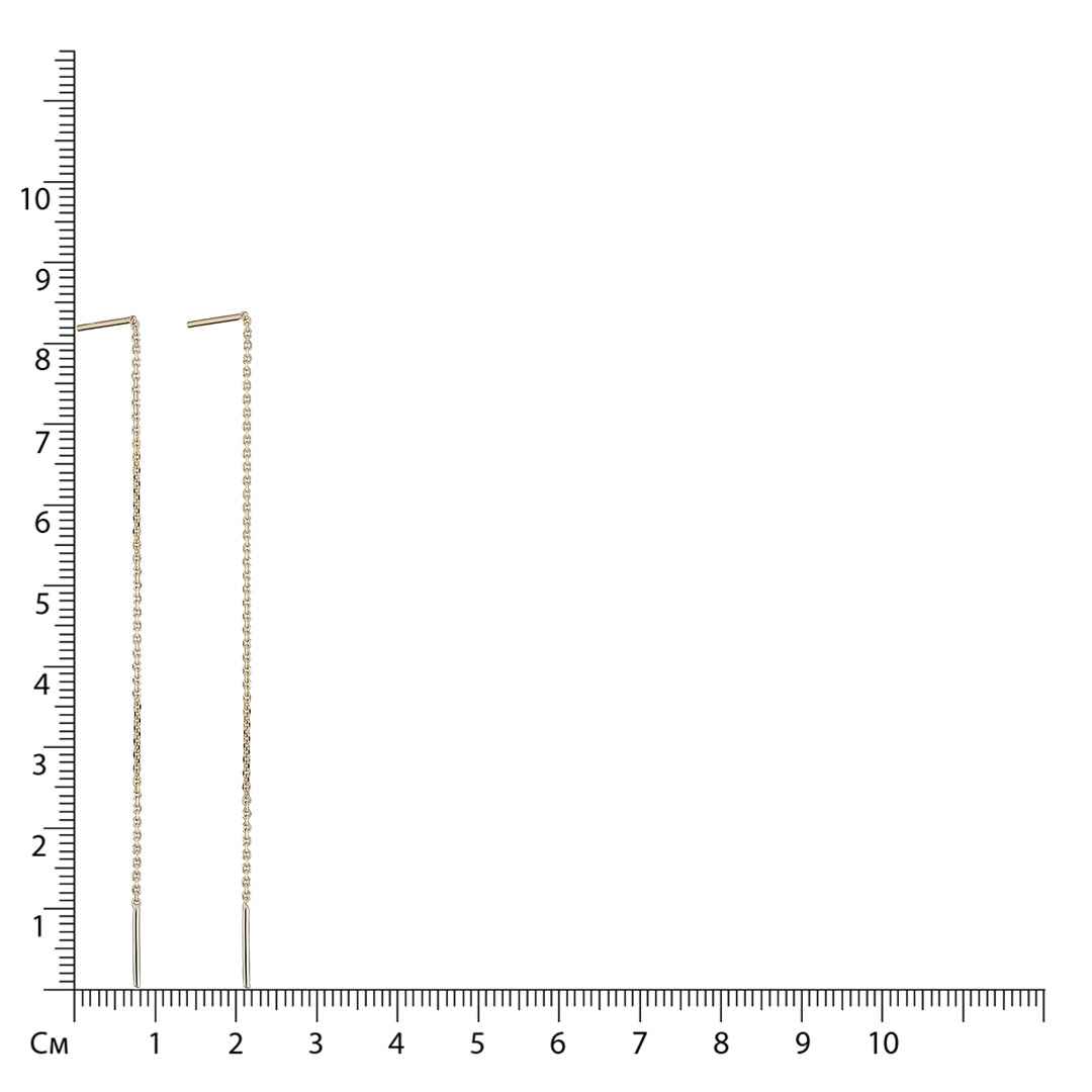 Серьги-протяжки из желтого золота