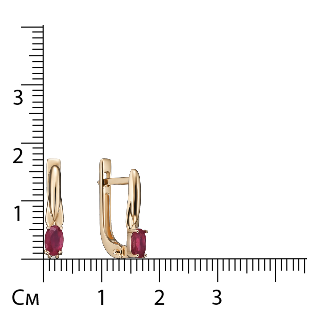 Серьги из золота с рубинами
