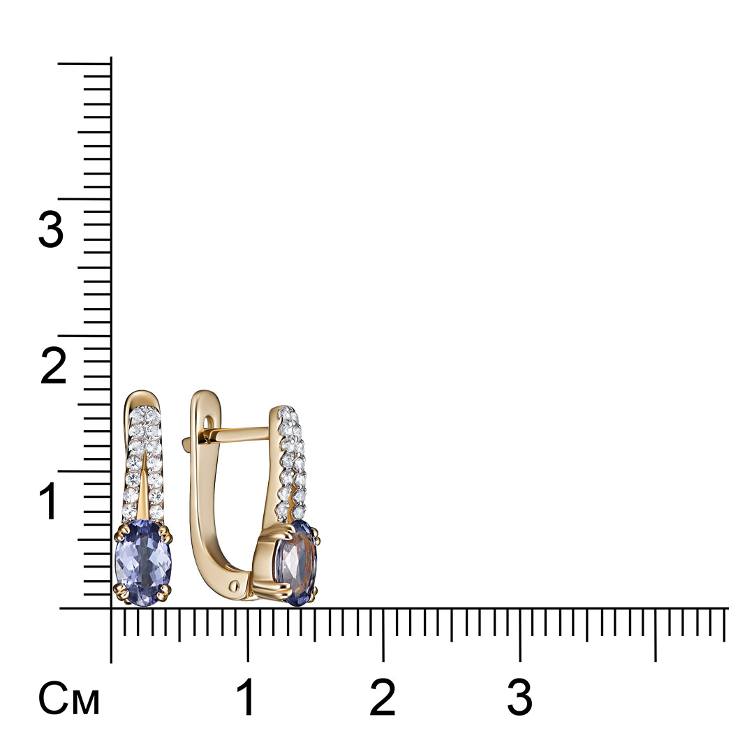 Серьги из золота с танзанитами