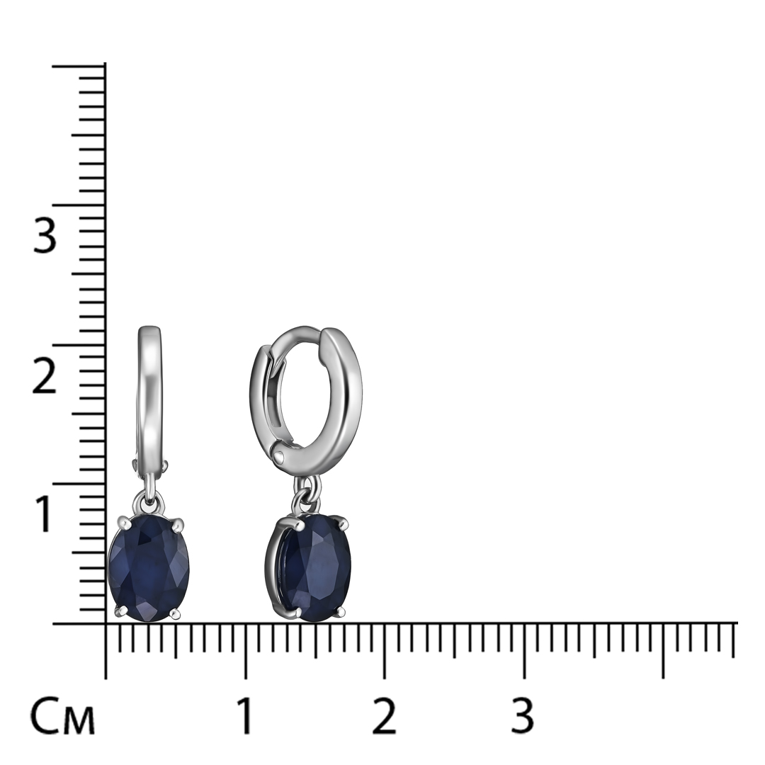 Серебряные серьги 925 пробы; вставки 2 Сапфир U/2 3,073;