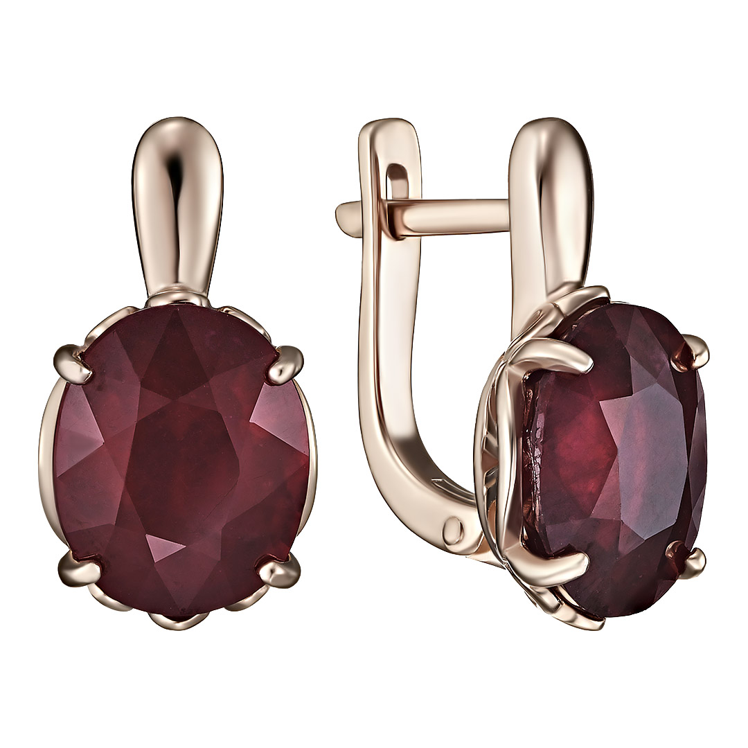 Серебряные серьги 925 пробы; вставки 2 Рубин 10,351 F/2