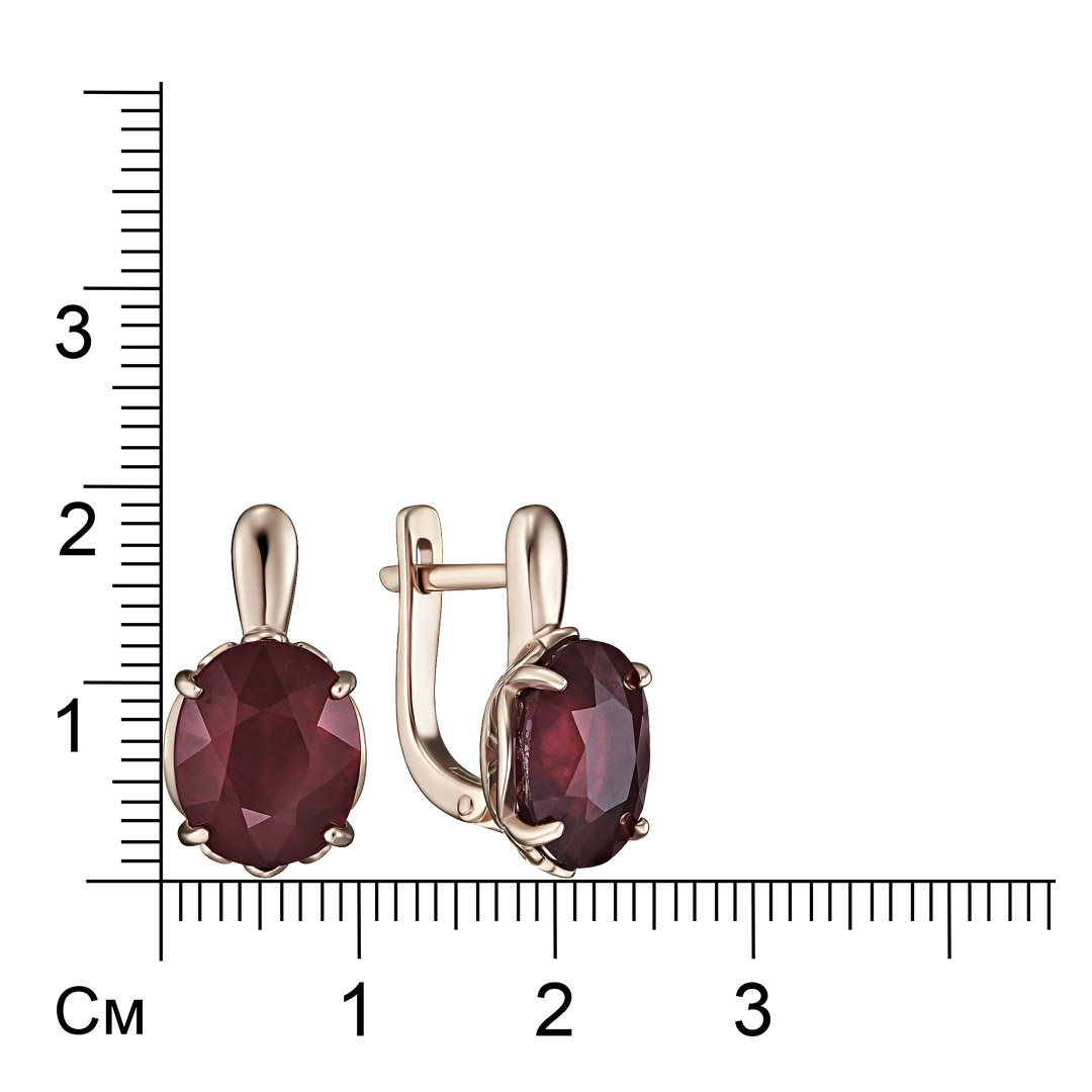 Серебряные серьги 925 пробы; вставки 2 Рубин 10,351 F/2
