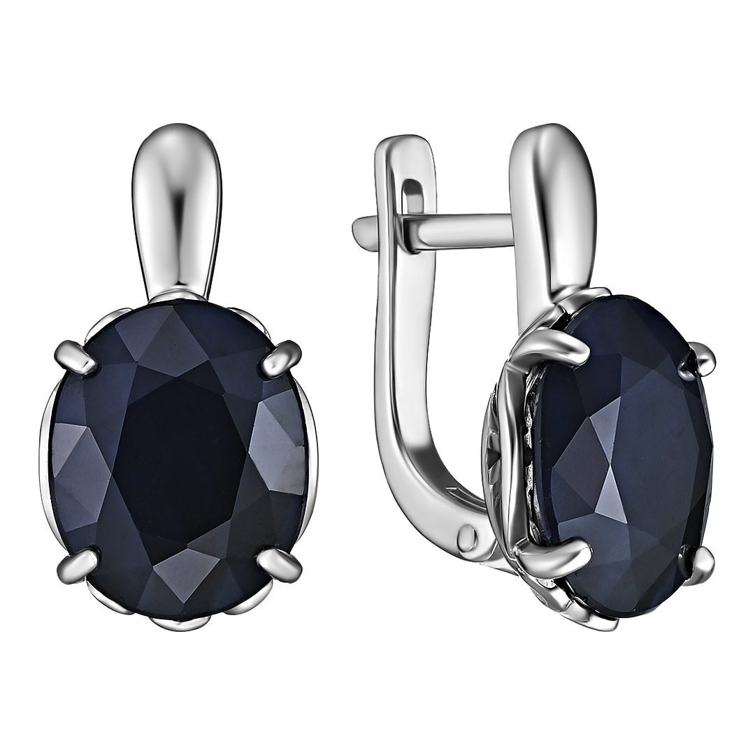 Серебряные серьги 925 пробы; вставки 2 Сапфир 8,597 U/2